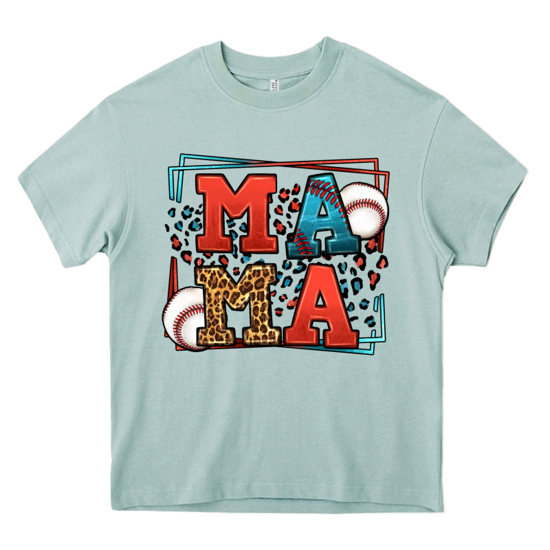 Leopard Baseball Mama Mother's Day Heavy Core Tee by LillyAllenDesigns | Teevron