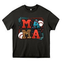 Asphalt leopard baseball mama Mother's Day Heavy Core Tee - LillyAllenDesigns