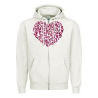 Oatmeal Heather breast cancer ribbon heart Zipper Hoodie - AdoDesignShop