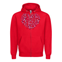 Red breast cancer ribbon heart Zipper Hoodie - AdoDesignShop