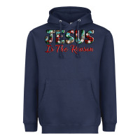 Navy jesus is the reason Heavyweight Hoodie - AdoDesignShop