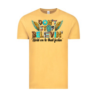 Vintage Mustard dont stop believing Vintage Tee - texasbilliewilder