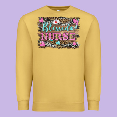 Blessed Nurse Premium Sweatshirt Designed By Barkaloodesign