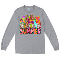 Heather Grey hello summer gnomes Long Sleeve Tee - Zillion Design Studio