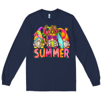 Navy hello summer gnomes Long Sleeve Tee - Zillion Design Studio