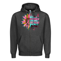 Charcoal Heather sunflower in october we wear pink Zipper Hoodie - AdoDesignShop