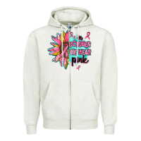 Oatmeal Heather sunflower in october we wear pink Zipper Hoodie - AdoDesignShop