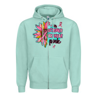 Seafoam sunflower in october we wear pink Zipper Hoodie - AdoDesignShop