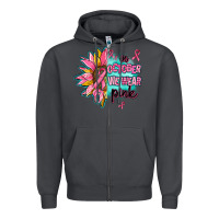 Smoke sunflower in october we wear pink Zipper Hoodie - AdoDesignShop