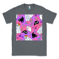 Charcoal Heather cute ghost halloween seamless pattern Classic Tee - BundleAndBundleShop