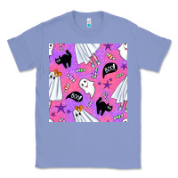 Colony Blue cute ghost halloween seamless pattern Classic Tee - BundleAndBundleShop