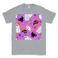 Heather Grey cute ghost halloween seamless pattern Classic Tee - BundleAndBundleShop