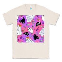 Natural cute ghost halloween seamless pattern Classic Tee - BundleAndBundleShop