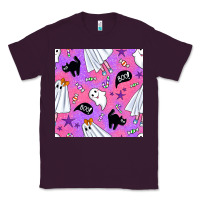 Plum cute ghost halloween seamless pattern Classic Tee - BundleAndBundleShop