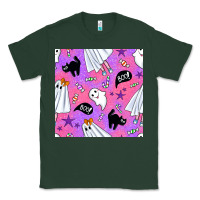 Sports Green cute ghost halloween seamless pattern Classic Tee - BundleAndBundleShop