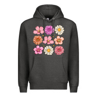 Charcoal Heather flowers Premium Hoodie - MaliasSmallBusiness