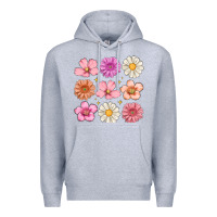 Heather Grey flowers Premium Hoodie - MaliasSmallBusiness