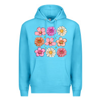 Ocean Blue flowers Premium Hoodie - MaliasSmallBusiness
