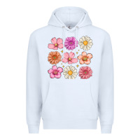 White flowers Premium Hoodie - MaliasSmallBusiness