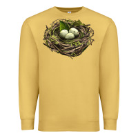 Antique Gold Bird Nest With Eggs Premium Sweatshirt - LillyAllenDesigns