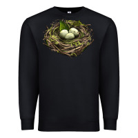 Black Bird Nest With Eggs Premium Sweatshirt - LillyAllenDesigns