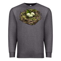 Charcoal Heather Bird Nest With Eggs Premium Sweatshirt - LillyAllenDesigns