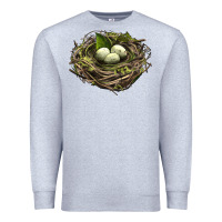 Heather Grey Bird Nest With Eggs Premium Sweatshirt - LillyAllenDesigns