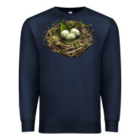 Navy Bird Nest With Eggs Premium Sweatshirt - LillyAllenDesigns