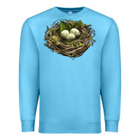 Ocean Blue Bird Nest With Eggs Premium Sweatshirt - LillyAllenDesigns
