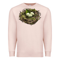 Pale Pink Bird Nest With Eggs Premium Sweatshirt - LillyAllenDesigns