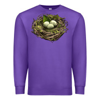 Purple Bird Nest With Eggs Premium Sweatshirt - LillyAllenDesigns
