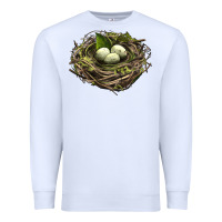 White Bird Nest With Eggs Premium Sweatshirt - LillyAllenDesigns