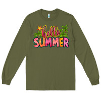 Army Green hello summer Long Sleeve Tee - Zillion Design Studio