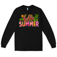 Black hello summer Long Sleeve Tee - Zillion Design Studio