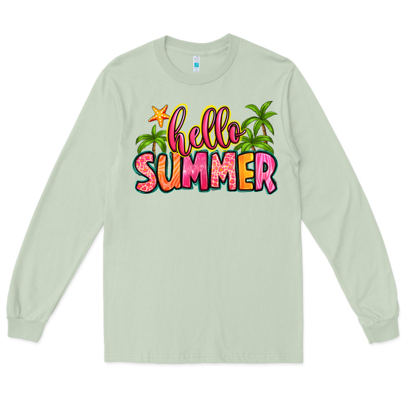 Hello Summer Long Sleeve Tee by Zillion Design Studio | Teevron