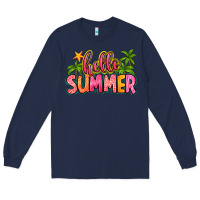 Navy hello summer Long Sleeve Tee - Zillion Design Studio