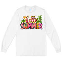 White hello summer Long Sleeve Tee - Zillion Design Studio