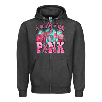 Charcoal Heather in october we wear pink Zipper Hoodie - AdoDesignShop