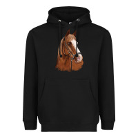 Black horse portrait Heavyweight Hoodie - Artiststas
