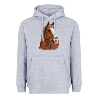 Heather Grey horse portrait Heavyweight Hoodie - Artiststas