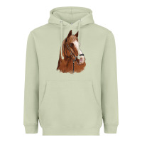 Matcha horse portrait Heavyweight Hoodie - Artiststas