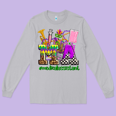 Mardi Gras Ma Medical Assistant Long Sleeve Tee Designed By Adodesignshop