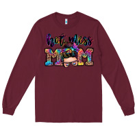 Burgundy hot mess mom messy bun Long Sleeve Tee - Zillion Design Studio