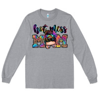 Heather Grey hot mess mom messy bun Long Sleeve Tee - Zillion Design Studio