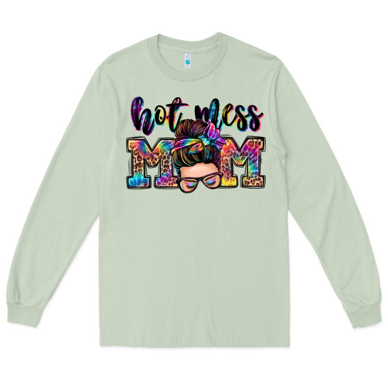 Hot Mess Mom Messy Bun Long Sleeve Tee by Zillion Design Studio | Teevron
