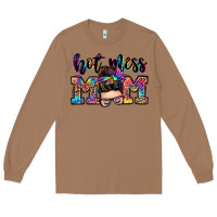 Toasted Coconut hot mess mom messy bun Long Sleeve Tee - Zillion Design Studio