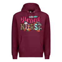 Burgundy blessed nurse Premium Hoodie - NancyCooperArtShop