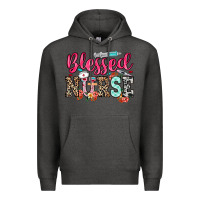 Charcoal Heather blessed nurse Premium Hoodie - NancyCooperArtShop