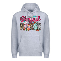 Heather Grey blessed nurse Premium Hoodie - NancyCooperArtShop