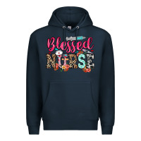 Navy blessed nurse Premium Hoodie - NancyCooperArtShop